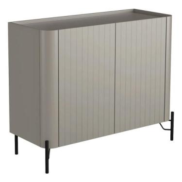 Imagem de Buffet Sala de Jantar 2 Portas Brise 1 Gaveta Pés Industrial Preto Nai