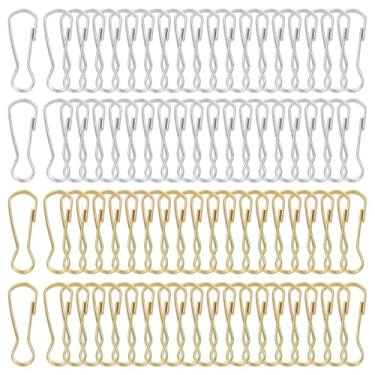 Imagem de PATIKIL Ganchos de cordão, 80 peças 32 x 11 x 3 mm aço inoxidável 304 gancho de pressão de mola clipes de metal fecho para chaveiro, chaveiro, cartão de identificação, cortina de chuveiro, ouro prata