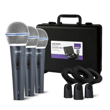 Imagem de Kit Com 3 Microfones Dinâmico Profissional MXT - PRO BTM-58A