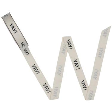 Imagem de YKW Yay! Fita de algodão de celebração, fita de sarja natural de 1,5 cm x 10 m, acabamento em espinha de peixe creme para presentes de festa, decorações de aniversário e embrulho de celebração