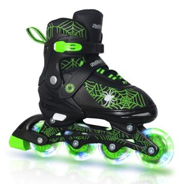 Imagem de Nattork Patins em linha ajustáveis para crianças com rodas de flash, patins iluminadores divertidos para idades de 4 a 12 anos, uso interno/externo, presente de aniversário para filho e neto
