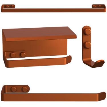 Imagem de Kit Acessórios Para Banheiro Rose Gold 4 Peças Max - CromoShop Home an