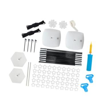 Imagem de IEUDNS Kit de arco de balões reutilizável com suporte e mastro de fibra, fácil de instalar, suporte para guirlanda de balões para reuniões familiares e, Base Hexagonal Preta