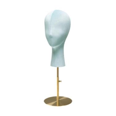 Imagem de FashionCha Cabeça de Manequim de Veludo para Estilização E Exibição, Modelo de de Tecido, Cabideiro de Chapéu, Cabeça de Manequim para Peruca, Chapéu E Joi, Azul
