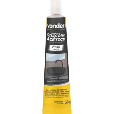 Imagem de Borracha Silicone Preto 50G Acético Tubete Vonder