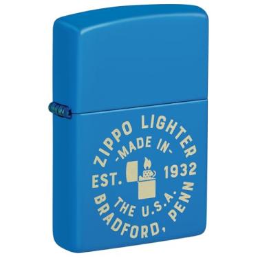 Imagem de Zippo Isqueiro de bolso fosco azul celeste Seal Design