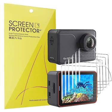 Imagem de Película protetora de tela compatível com AKASO V50 Pro, [conjunto com 3] cobertura total de película transparente de TPU compatível com câmera de ação nativa AKASO V50 Pro (pacote com 6)