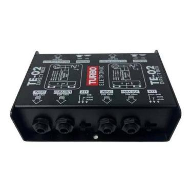 Imagem de Direct Box Passivo Duplo Estéreo TE02 Turbo | 2 Canais | Atenuação | Entradas Instrumentos | Saída Paralela | Saída Balanceada