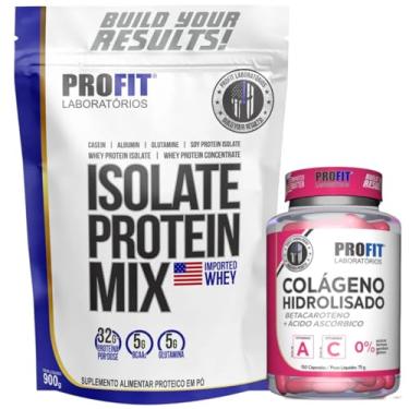 Imagem de Kit Whey Isolate Protein Mix 900g Sabores + Colágeno Hidrolisado 150caps - Profit (Refil, Baunilha)