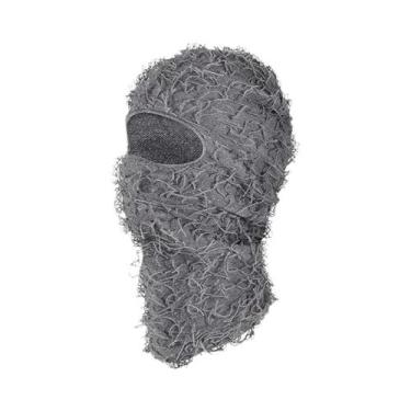 Imagem de Gorro De Malha Com Máscara De Esqui Camuflada Quente À Prova De Vento 