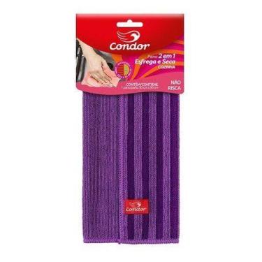 Imagem de Pano De Microfibra 2 Em 1 Esfrega E Seca Condor, Roxo