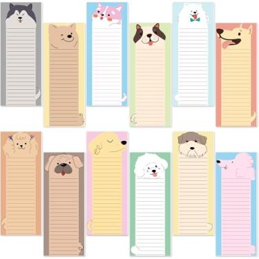 Imagem de Gersoniel Conjunto de 12 unidades de ímãs para geladeira e lista de mantimentos magnéticos para fazer listas de blocos de notas nas costas 22 x 8 cm para geladeira, cozinha, compras, mercearia (cor