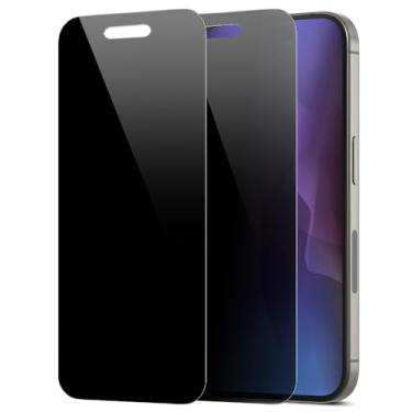 Imagem de DIACUBE Pacote com 2 protetores de tela de privacidade compatíveis com iPhone 17 Pro Max [anti-espião de 27°] Película híbrida de PET revestida de vidro duplo 9H ultrafina [inquebrável] resistente a