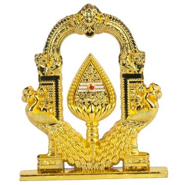 Imagem de EDZZEL OM Vel miniatura com pavão e arco para presente, Poojaroom, carro, decoração de escritório (Om Vel)