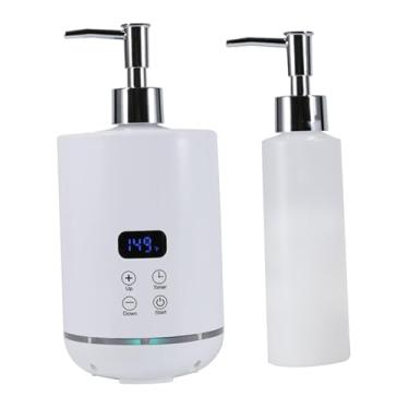 Imagem de Kokiya Aquecedor de óleo de massagem com dispensador de frasco de óleo Barbearia SPA Temperatura ajustável Acessórios multifuncionais Aquecedor digital, Branco