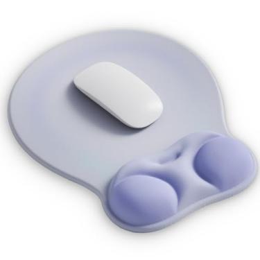 Imagem de Mouse pad ergonômico com suporte de descanso de pulso e almofada de gel para mesa; acessórios de decoração de computador fofos para mulheres. Tapete de mouse pequeno para laptop para escritório e casa