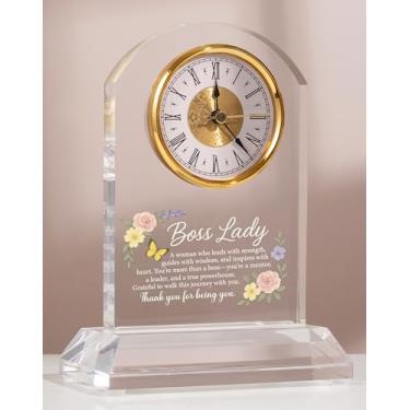 Imagem de Presentes Boss Lady para mulheres – Melhor Dia do Chefe, aniversário, Natal, aposentadoria, presente, presente de líder de parabéns, lembrança de decoração de escritório (cartão de presente, bateria