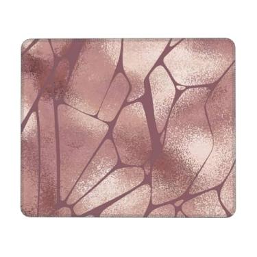 Imagem de Base de borracha antiderrapante ouro rosa mármore tapete de mouse para jogos de escritório para computador laptop acessórios de mesa 7,9 x 9,5 polegadas