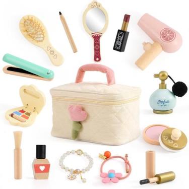 Imagem de Conjunto de brinquedos de maquiagem Atoylink Wooden Makeup Salon com 1