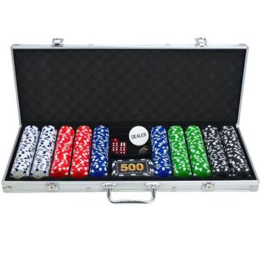 Imagem de Fichas de Mesa Para Poker Luatek Maleta com 500 Fichas Sem Numeração, 
