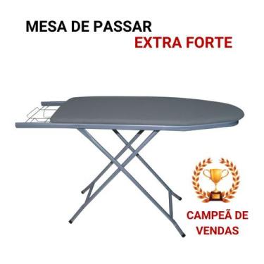 Imagem de Tábua de Passar Passadeira Mesa Extra Forte Dobrável com Porta Ferro 3