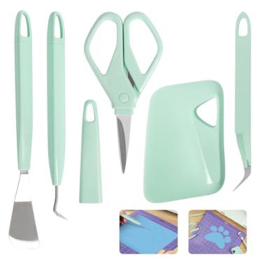 Imagem de TORC Conjunto de ferramentas de remoção de ervas daninhas artesanais para vinil de transferência, 5 peças de kits profissionais de remoção de ervas daninhas - capina, espátula, pinça, tesoura para