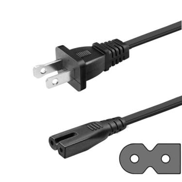 Imagem de Cabo de alimentação CA polarizado de 2 pinos compatível com Vizio D/E/M Series HDTV, Bose Companion Speaker, Cable Box Router Arris, Sharp Sanyo Insignia Sound Bar Supply Cable Replacement 2 m