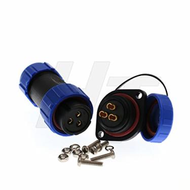 Imagem de HangTon HE21 conector de 3 pinos à prova d'água fêmea plugue painel soquete, corrente de 30 Amp para equipamentos de energia de iluminação marítima