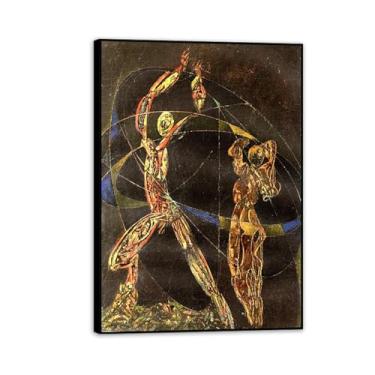 Imagem de Max Ernst Reproduções de arte de parede em tela dançarinos sob o céu estrelado pôster de surrealismo Max Ernst decoração de parede para quarto escritório galeria presentes 70 x 50 cm (28 x 20