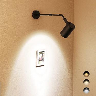 Imagem de ikanta Holofotes de exibição de pintura 24W 3 temperatura 3000K 4000K 6000K luzes de braço oscilante montagem na parede com fio, luzes de imagem montadas no teto holofotes para tarefa de destaque