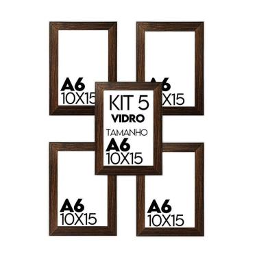 Imagem de Porta Retrato de Vidro 10x15cm Kit com 5 Unidades Lembrancinha de Festa