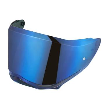 Imagem de JQF Gear Viseira de capacete para capacete Sedici Duale Mips Parlare para capacetes de carbono forjado SEDICI escudo de substituição (azul cromado)