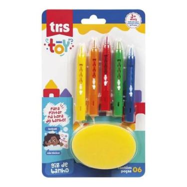 Imagem de Giz de banho tris toy cart 5un + esponja 908063, 3