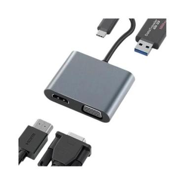 Imagem de Estação De Docagem USB C 4K 60Hz Adaptador HDMI PD100W USB 3.0 Para Ma