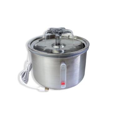 Imagem de Fonte de Água Pet em Aço Inoxidável, 3,2L, Bebedouro Automático para Gatos com Filtro, Bomba Silenciosa, Prata