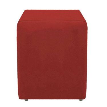 Imagem de Puff Quadrado Cubo Decorativo Dado Para Sala Suede Vermelho