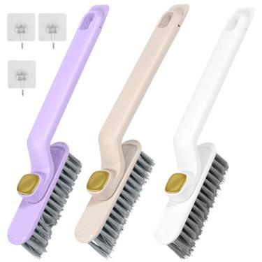Imagem de Escova de limpeza de fendas rotativa multifuncional Escova de limpeza de fendas rotativa de 360 graus, sem cantos mortos, cerdas rígidas, escova de fenda para banheiro, cozinhas, pisos de azulejo
