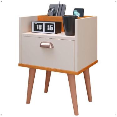 Imagem de Mesa De Cabeceira Retro Milena Com Nicho Com Pés Em Pvc - CASA UAU, Of