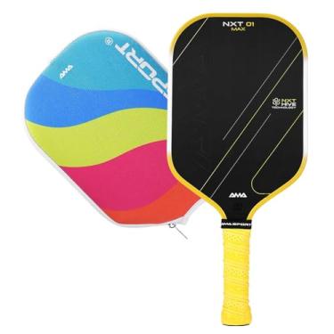 Imagem de AMA SPORT Raquete de pickleball de fibra de carbono aprovada pela USAPA 16 mm Pickleball Raquete de pickleball com superfície texturizada de fricção com núcleo de favo de mel PP de propulsão (NXT 01