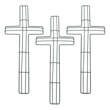 Imagem de 3 Pecas Quadro De Arranjo De Flores Baía Quadro De Guirlanda Em Forma De Cruz Moldura De Guirlanda De Metal De Páscoa Coroas Fúnebres Forma Floral Ferro Igreja Da Natividade Renda