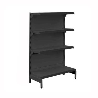 Imagem de Gôndola Prateleira Preta 4 Níveis 40x30 New Plus 1,40 Ponta pe Preto -