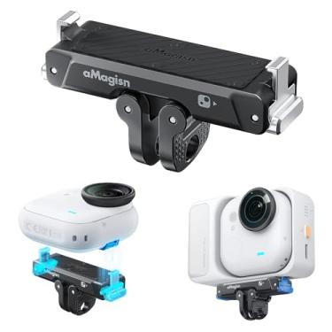 Imagem de Sinyutia Suporte magnético de liberação rápida para Insta360 Go Ultra, com porta rosqueada de 1/10.2 cm para 360 Go Ultra Selfie Sticks Tripés Acessórios, liga de alumínio para montagem de câmera