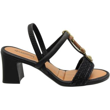 Imagem de Sandália Salto Médio MIssissipi Adorno Tira Tramada Feminina