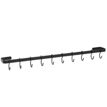 Imagem de Suporte Porta Utensílios Cozinha 18 Ganchos 100cm Preto FS - Fassin Sh