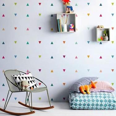 Imagem de Adesivo de Parede Triângulos Coloridos - 150 Unidades - no-brand
