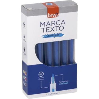 Imagem de Kit com 12 Canetas Marca Texto, Brw, Dashlight, Azul