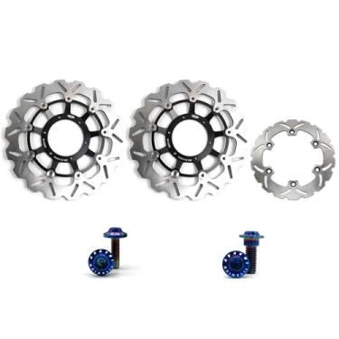 Imagem de Arashi Discos de freio dianteiros traseiros rotores com parafusos de montagem para Honda CB1300 CB1284 2003-2008, peças de acessórios de reposição de motocicleta