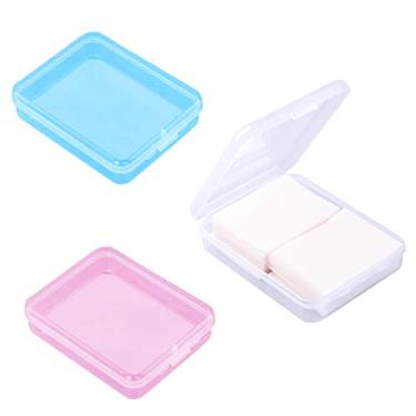 Imagem de Portable Travel Cotton Pad Holder Cotton Swab Ball Holder Dispenser Cosmetic Sponge Storage Box with Transparent Lid Storage Jar Cosmetic Pad Container Dental Floss Box 3 pcs