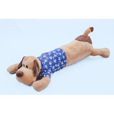 Imagem de Almofada de Corpo Gigante, Antialérgica, Modelo Xuxão Dog (Dog caramelo azul claro)