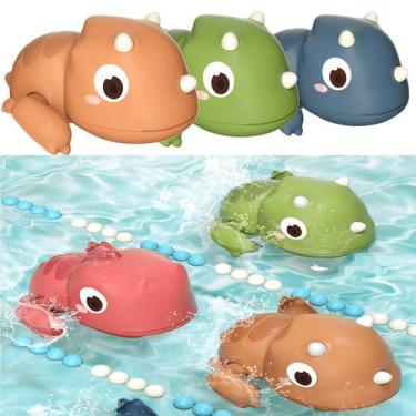 Imagem de Brinquedos de banho para bebês WedFeir Floating Wind-up Dinosaurs 3 un